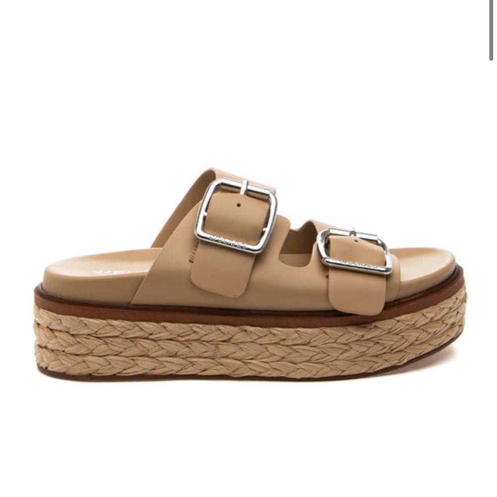 NWT J/SLIDES BONNIE Sand Leather Sandal - Picture 2 of 15